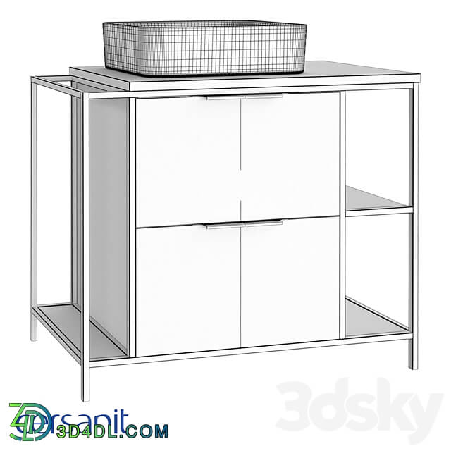  А63013 Cabinet under the washbasin floor BOSQUET 100 for CREA 50 oak