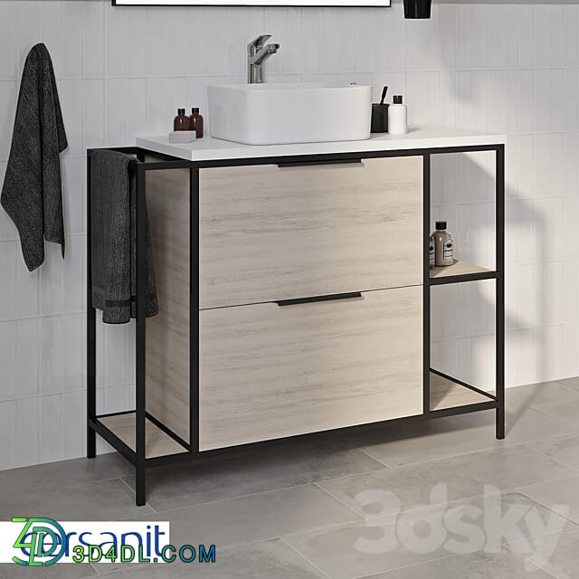  А63013 Cabinet under the washbasin floor BOSQUET 100 for CREA 50 oak