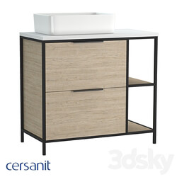  А63012 Cabinet under the sink floor BOSQUET 80 for CREA 50 oak 