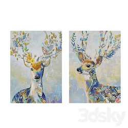 Other decorative objects Picture set colorful reindeer IKEA 