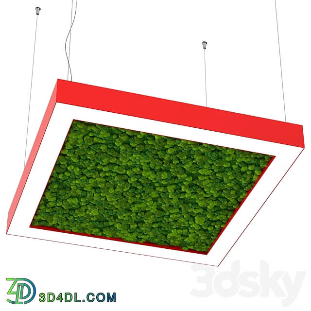 Pendant light - Bone light square with moss OM