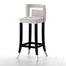 Chair - Bar stool Zoey Velvet Bar Stool_ Ivory 
