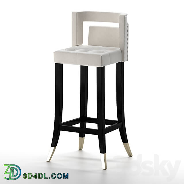 Chair - Bar stool Zoey Velvet Bar Stool_ Ivory