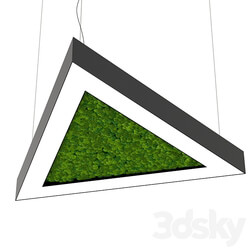 Pendant light - Bone light triangle with moss OM 