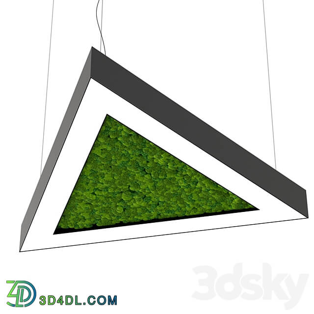 Pendant light - Bone light triangle with moss OM