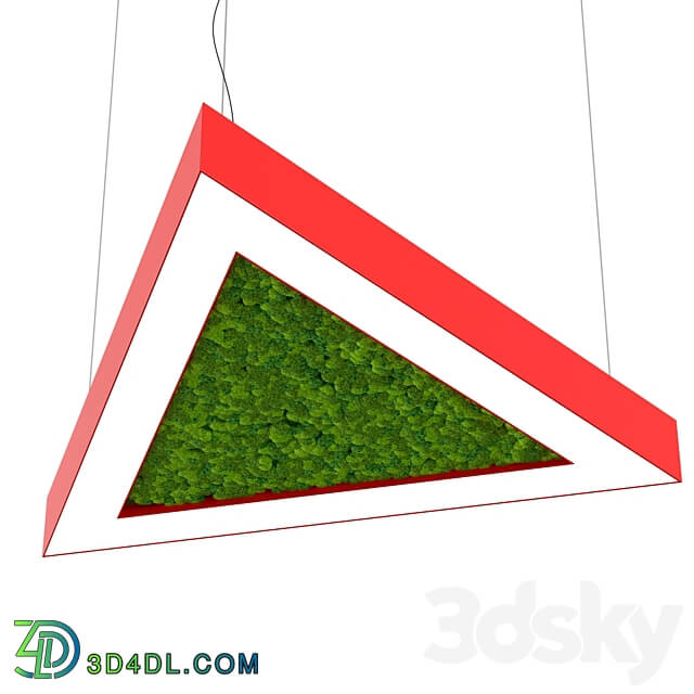 Pendant light - Bone light triangle with moss OM
