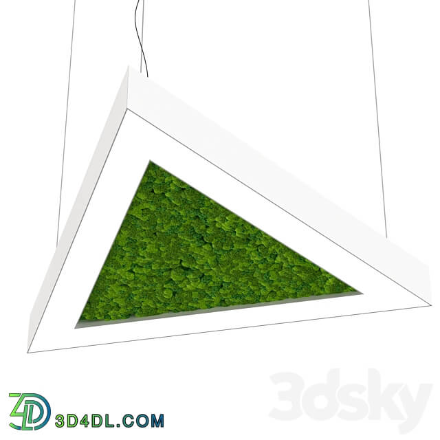 Pendant light - Bone light triangle with moss OM