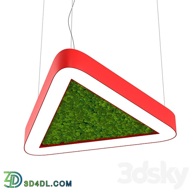 Pendant light - Bone light Moss Rounded Triangle OM