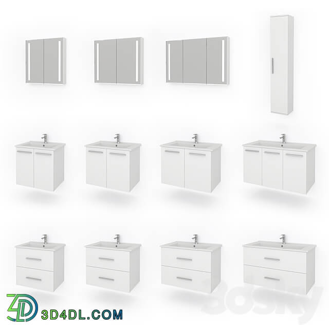 Collection of bathroom furniture manufactured by Kaksa A Praktik White