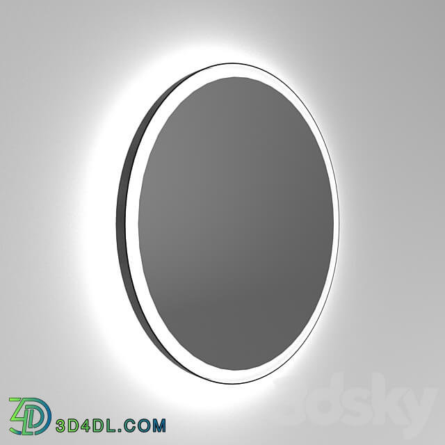 Round mirror with illumination Iron Saturn