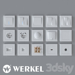 Miscellaneous ОМ Sockets and switches Werkel Hammer series white  