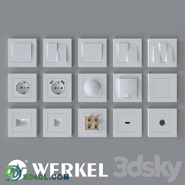 Miscellaneous ОМ Sockets and switches Werkel Hammer series white 