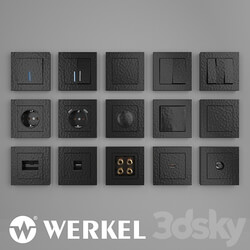 Miscellaneous ОМ Sockets and switches Werkel Hammer series black  