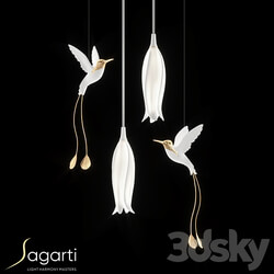 Pendant light Composition with Sagarti Alba Single lamps and Alba pendant decor 