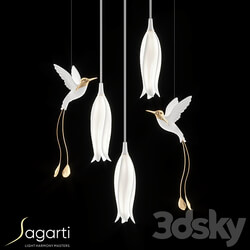 Pendant light Composition with 3 Sagarti Alba Single lamps and Alba pendant decor 