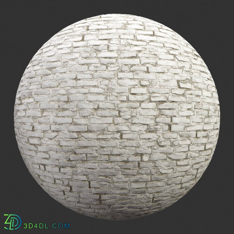 Poliigon Bricks Dusty Painted White _texture_ - - - -001