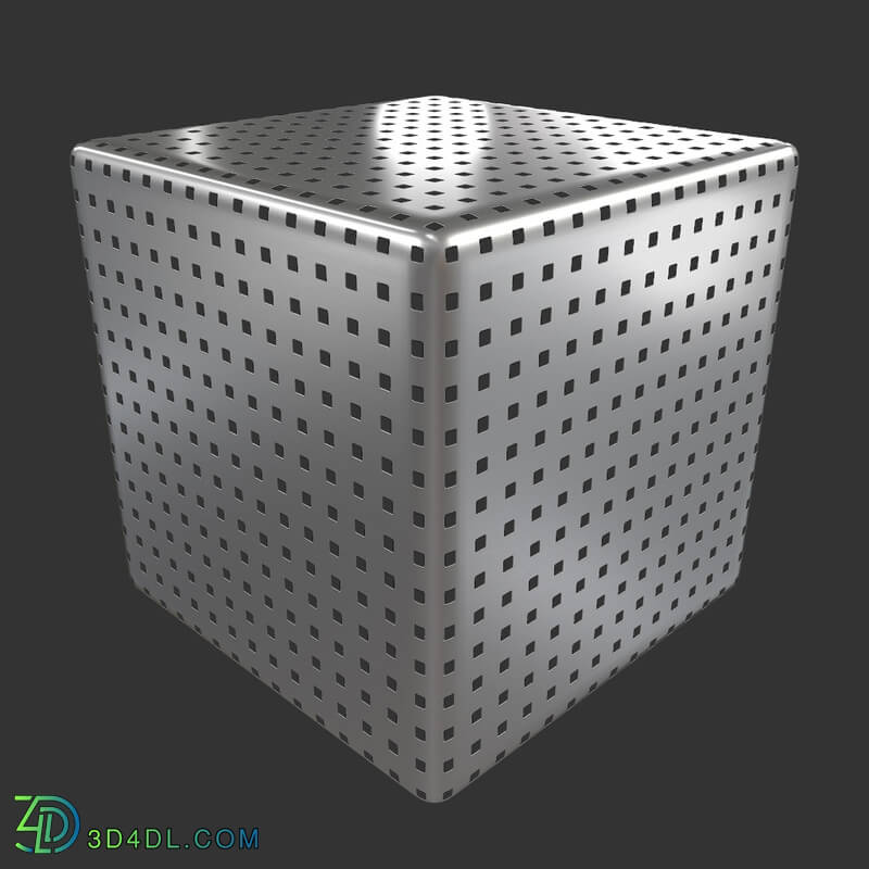 Poliigon Metal Aluminum Perforated Squares _texture_ - - - -001