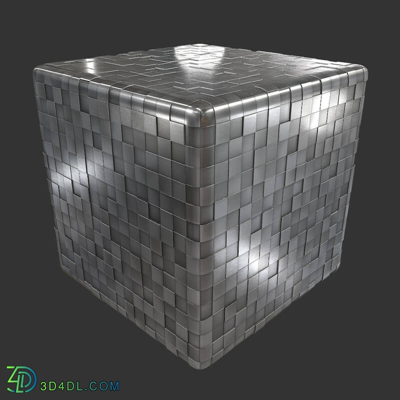 Poliigon Metal Designer Wall Tiles Steel Cubes _texture_ - - - - - -001