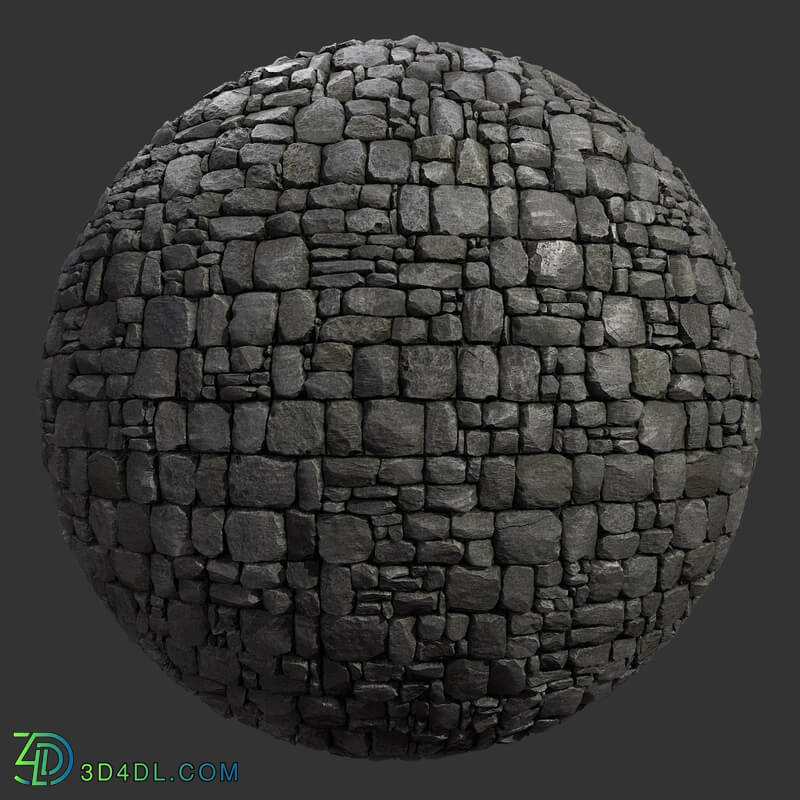 Poliigon Stone Bricks Black _texture_ - - -008