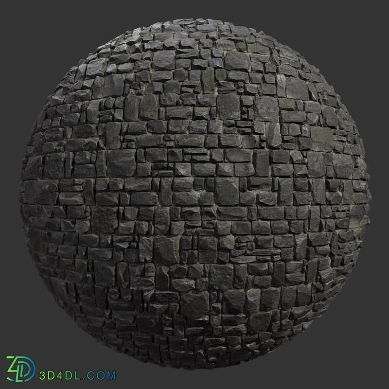 Poliigon Stone Bricks Black _texture_ - - -009