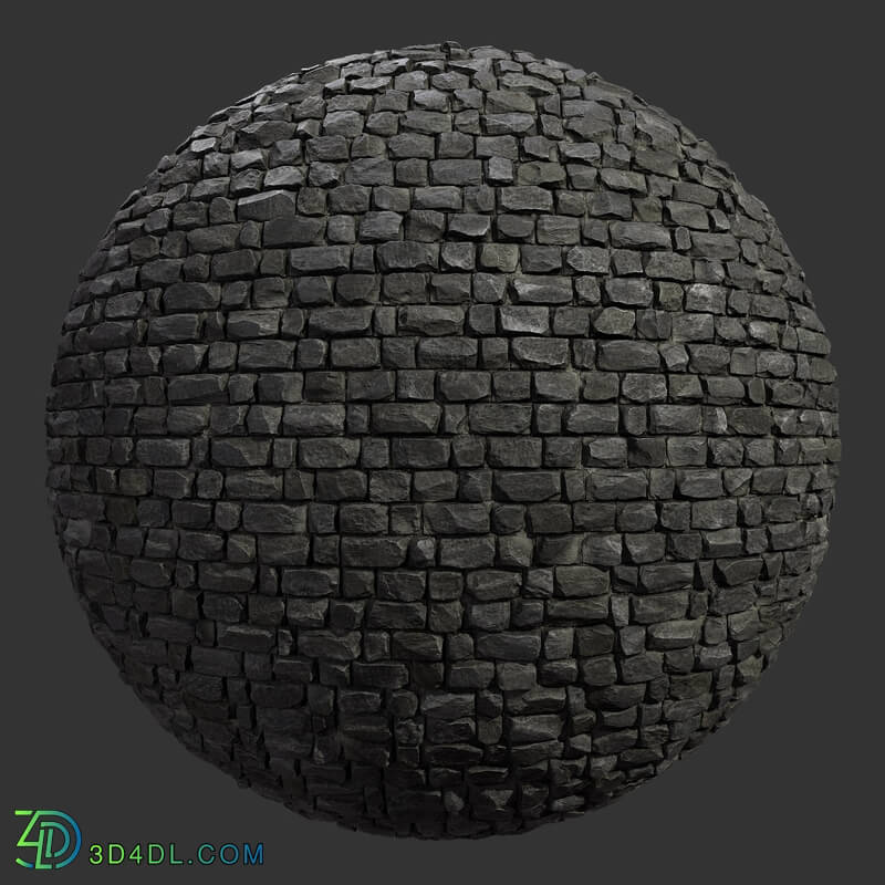 Poliigon Stone Bricks Black _texture_ - - -010