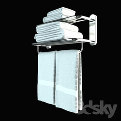 Heated towel rail with towels 