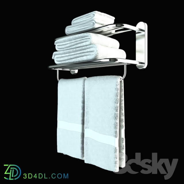 Heated towel rail with towels