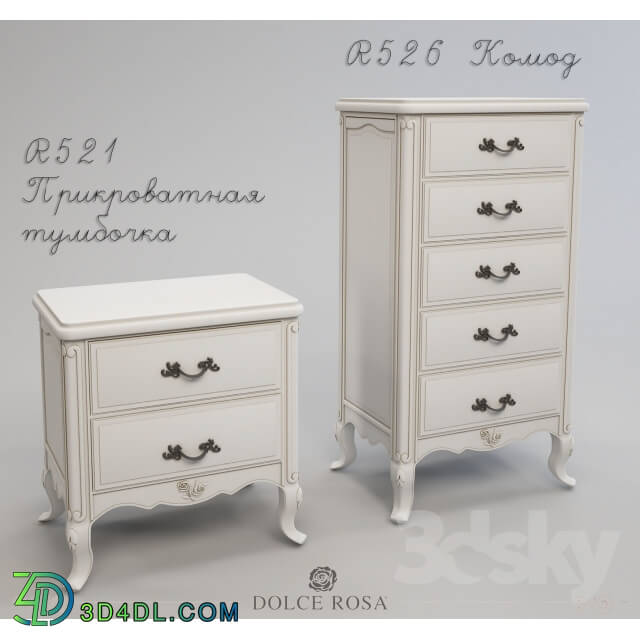 Sideboard Chest of drawer Bedside tables and chest of drawers DOLCE ROSA