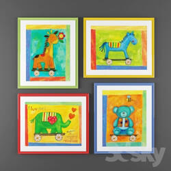 Miscellaneous Collection of children 39 s paintings 