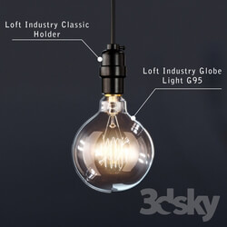 Retro lamp Loft Industry Pendant light 3D Models 