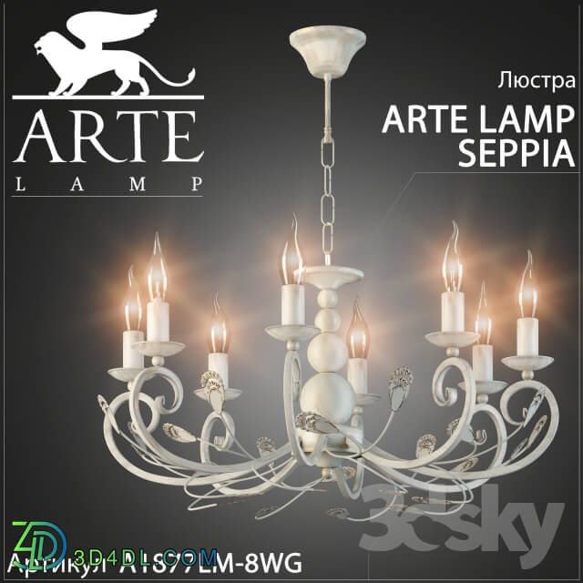 Chandelier Arte Lamp Seppia A1877LM 8WG