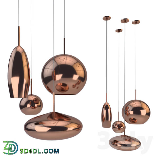 Copper Tall Pendant Pendant light 3D Models