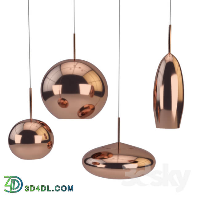 Copper Tall Pendant Pendant light 3D Models