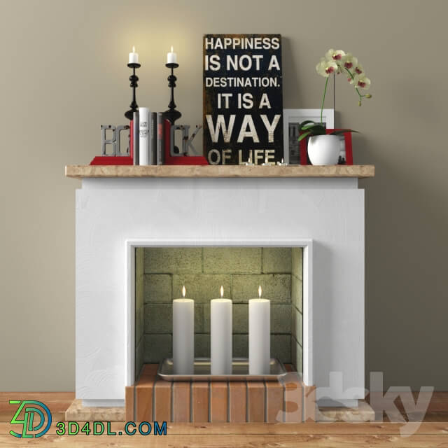 Decorative fireplace with accessories