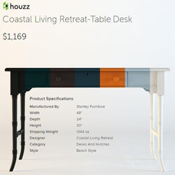 Table houzz Coastral Living Retreat Table Desk 