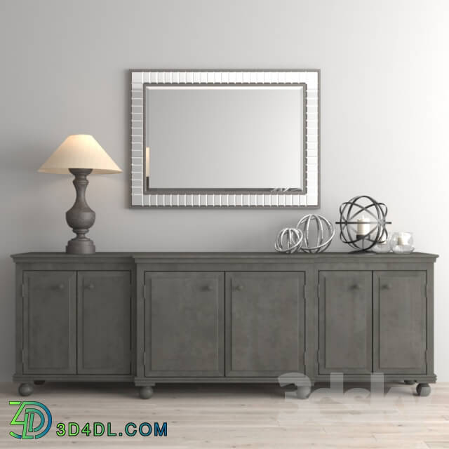 Sideboard Chest of drawer Zinc Media Console with decor