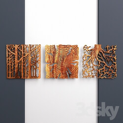 Other decorative objects Wooden Triptych Wall Panel  
