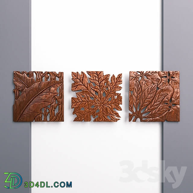 Other decorative objects Autumn Leaves Wall Panel Set 