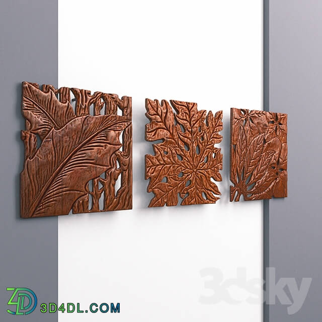 Other decorative objects Autumn Leaves Wall Panel Set 