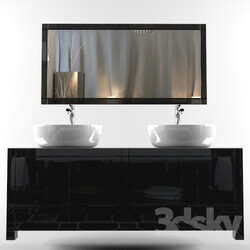Mirrored chest of drawers washbasin a collection of Visionnaire Wellness 