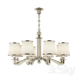 ARN 5112PN L AERIN Modern Tuileries Chandelier In Polished Nickel With Linen Shades 