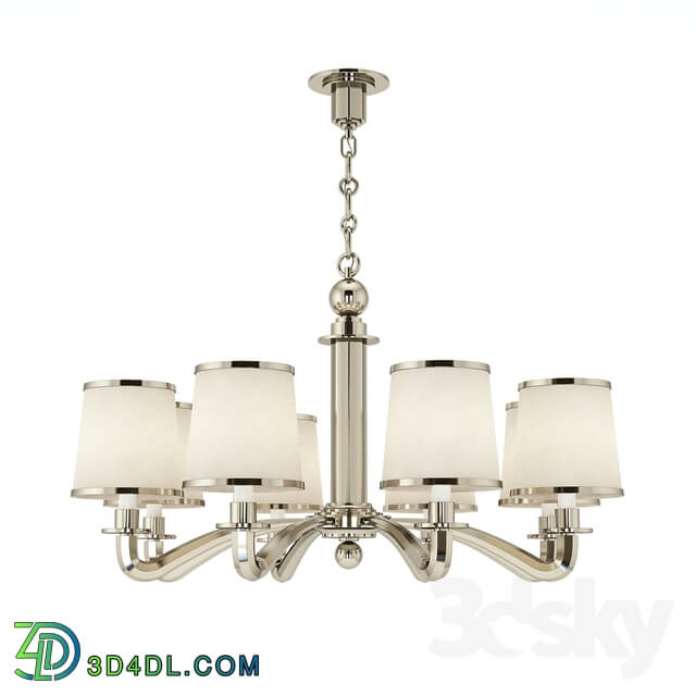 ARN 5112PN L AERIN Modern Tuileries Chandelier In Polished Nickel With Linen Shades