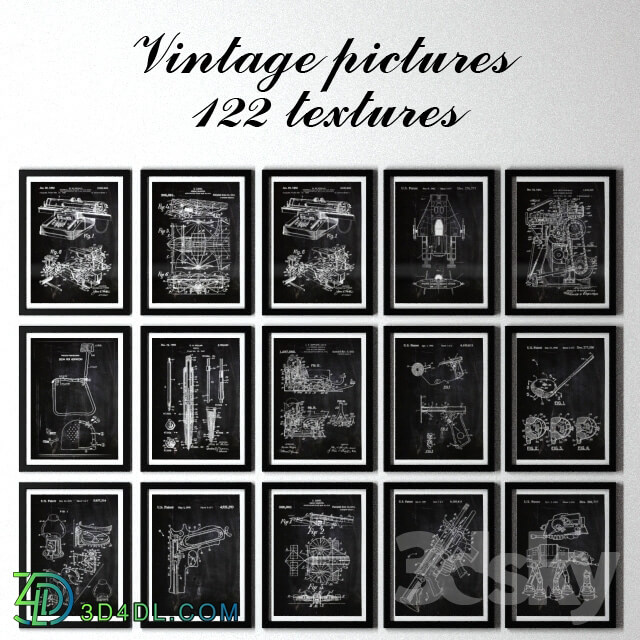 Pictures of vintage style. 122 texture.