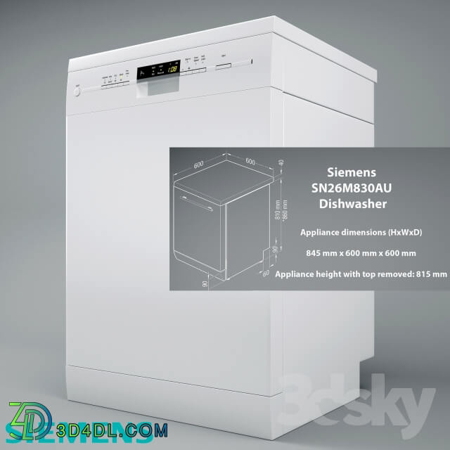 Kitchen appliance SN26M830AU SIEMENS speedMatic Dishwasher