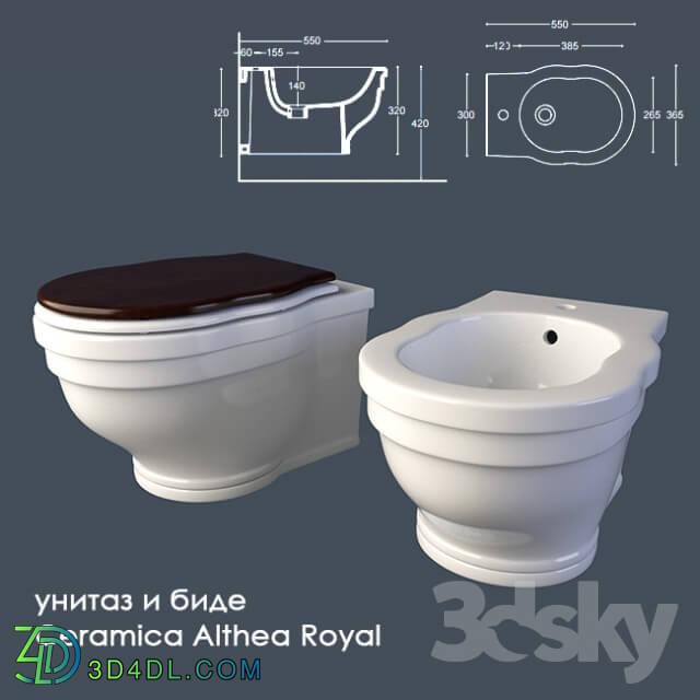 toilet and bidet Ceramica Althea Royal