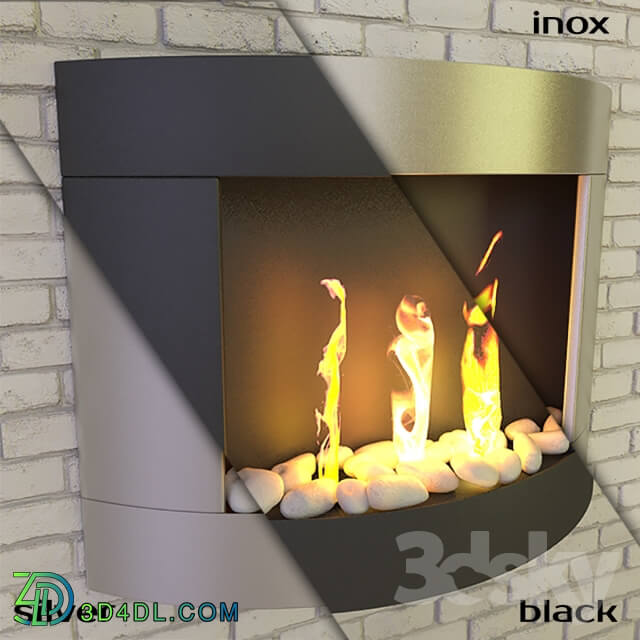 Bio fireplace Stockholm Black Silver Inox 