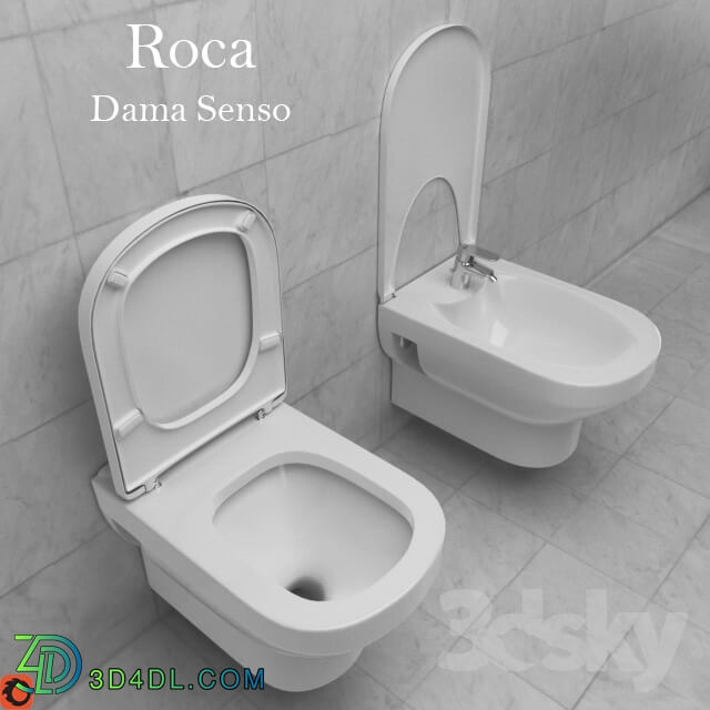 The toilet and bidet Roca Dama Senso
