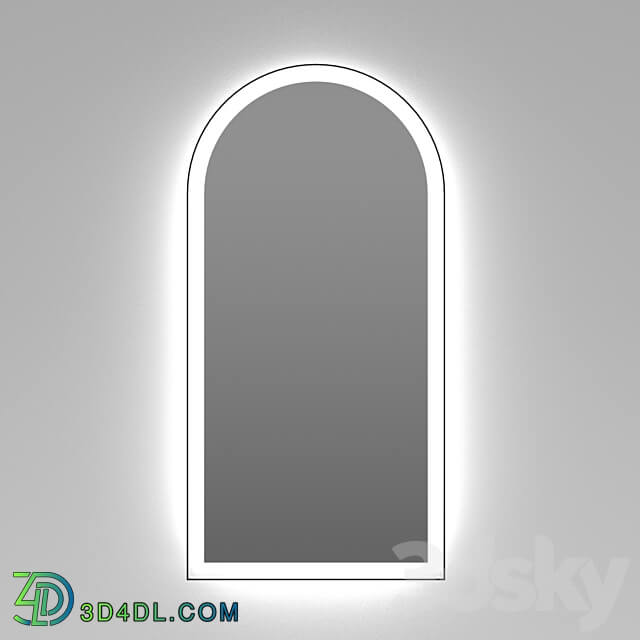 Arched mirror with bright illumination Iron
