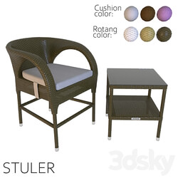 Table Chair OM STULER coffee group round back chair  