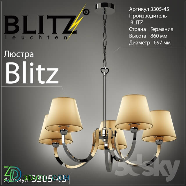 Blitz 3305 45 Pendant light 3D Models